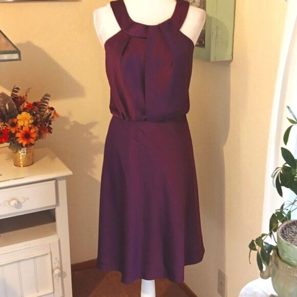 Calvin Klein Purple Satin Dressy Dress. Whimsigoth,  Evening,  Cocktail - Picture 1 of 10